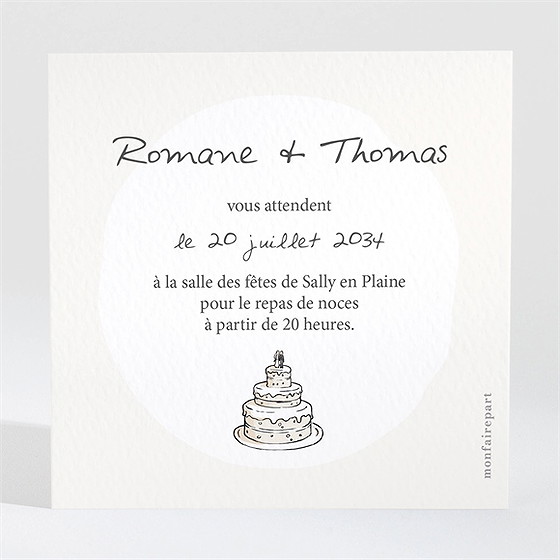 Carton d'invitation mariage mariés illustrés