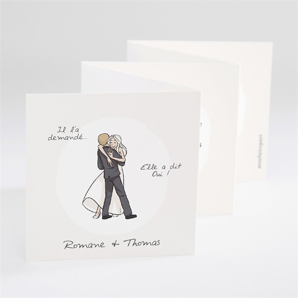Remerciement mariage Mariés illustrés réf.N800112