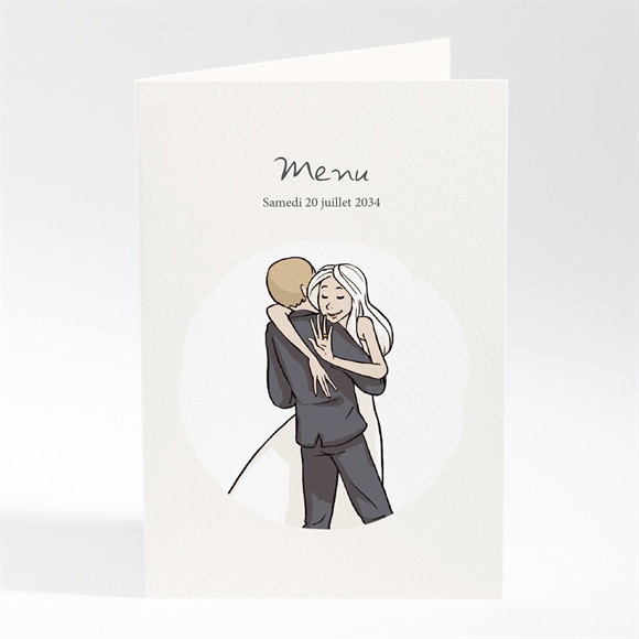 Menu mariage Mariés illustrés réf.N401691