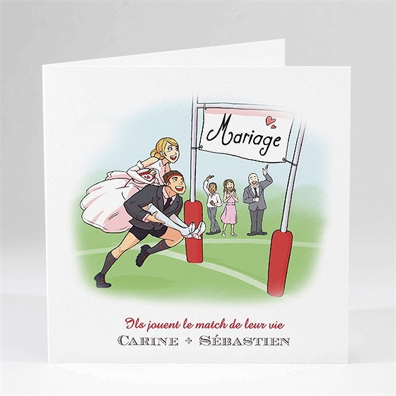 Faire-part mariage humour et rugby