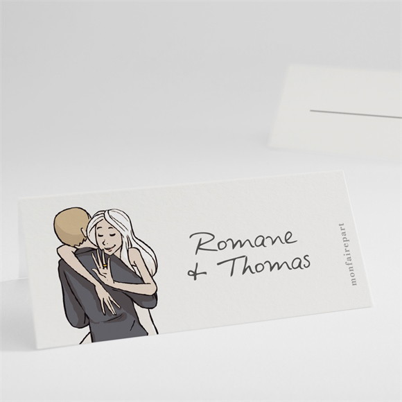 Marque-place mariage Mariés illustrés réf.N440582