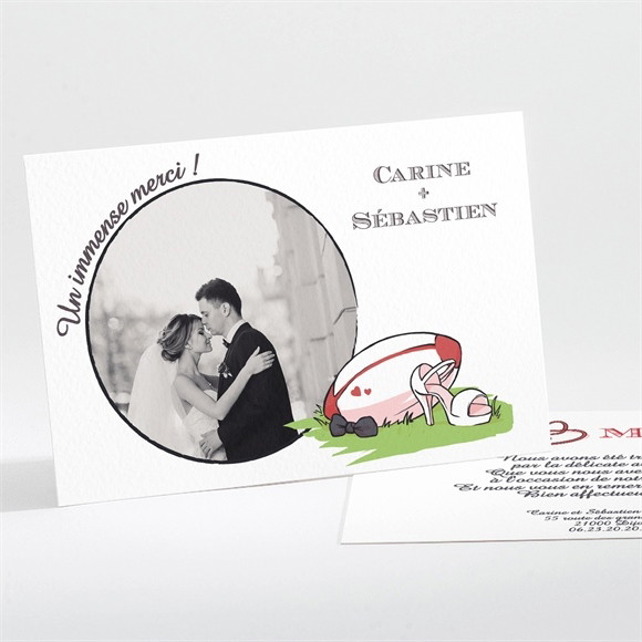 Remerciement mariage Humour et Rugby réf.N111136