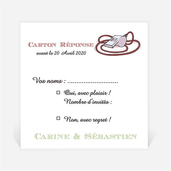 Carton réponse mariage Humour et Rugby réf.N3001123