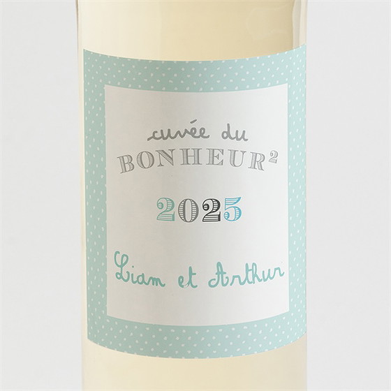 Etiquette de bouteille naissance douce poésie