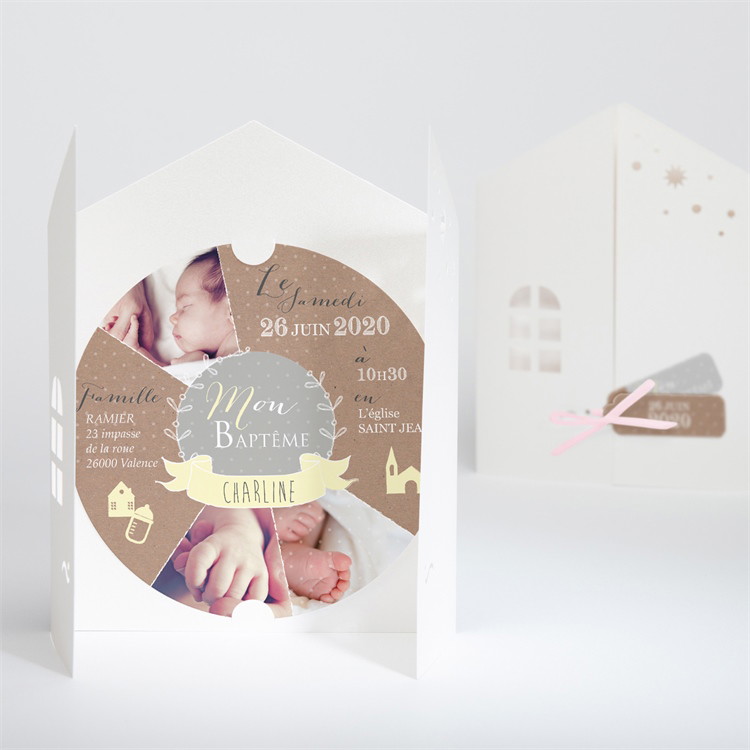 Faire-part de baptême Bapteme en famille réf.N90013