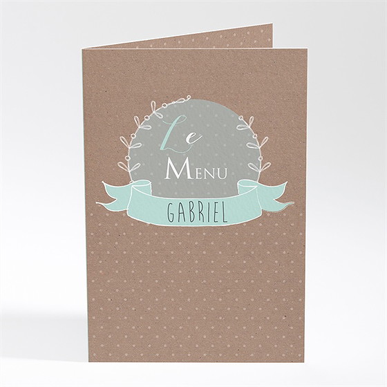 Menu baptême pictos rond et kraft
