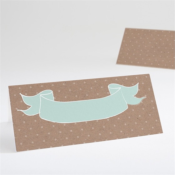 Marque-place baptême pictos rond et kraft