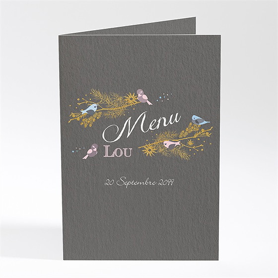 Menu baptême annonce surprise