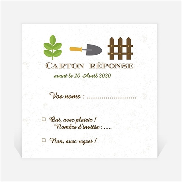 Carton réponse départ à la retraite Loisirs et jardinage réf.N3001149