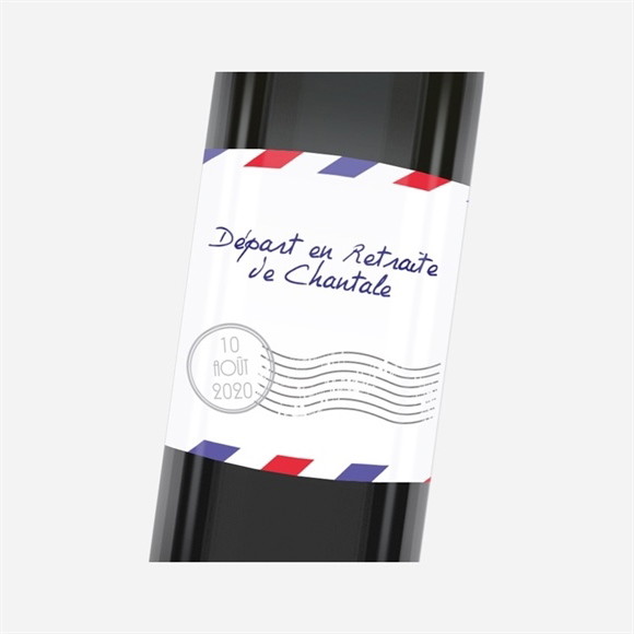 Etiquette de bouteille départ retraite Décollage imminent réf.N3001148