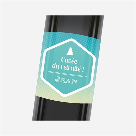 Etiquette de bouteille départ retraite Profiter de la Montagne réf.N3001152
