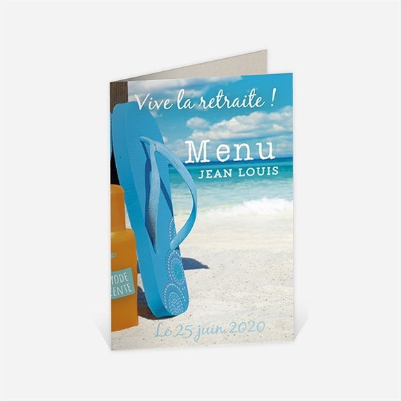 Menu départ à la retraite Rêves de voyage réf.N401701