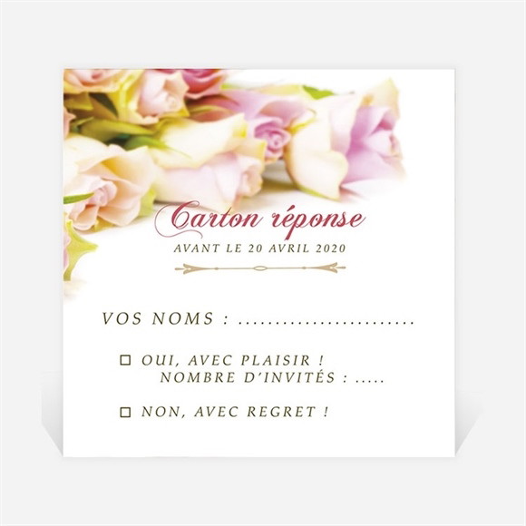 Carton réponse départ à la retraite Invitation florale réf.N3001165