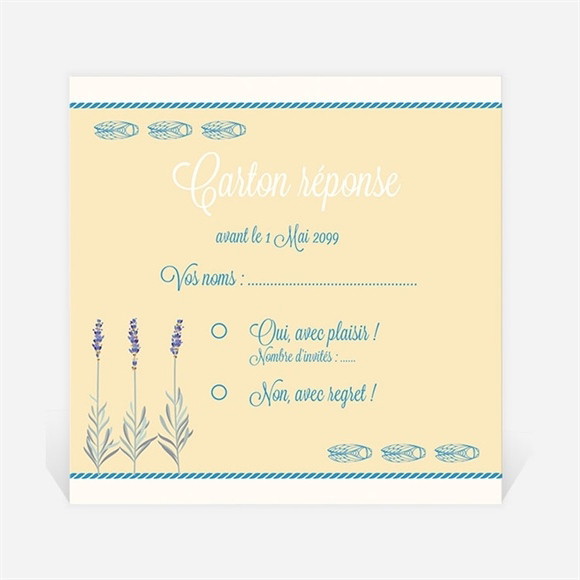 Carton réponse départ à la retraite Cigales et Lavande réf.N3001157