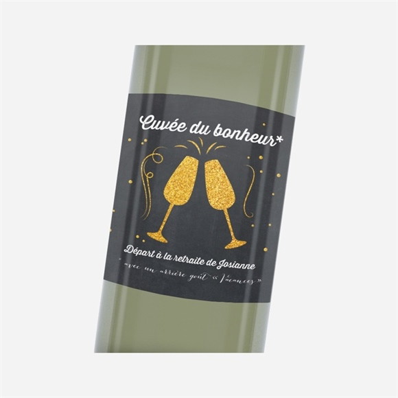 Etiquette de bouteille départ retraite Trinquons mes amis ! réf.N3001168