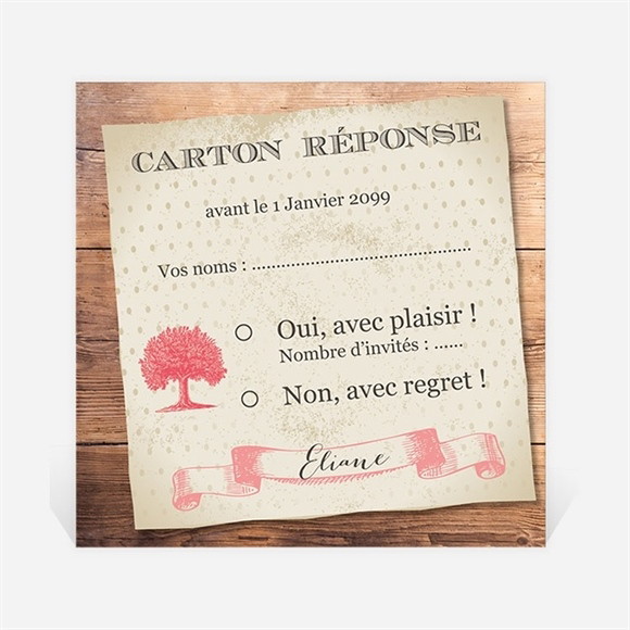 Carton réponse départ à la retraite Un beau Chêne réf.N3001163