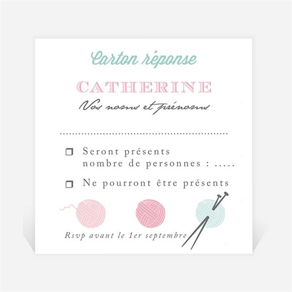 Carton réponse départ à la retraite A vos pelotes! réf.N3001169