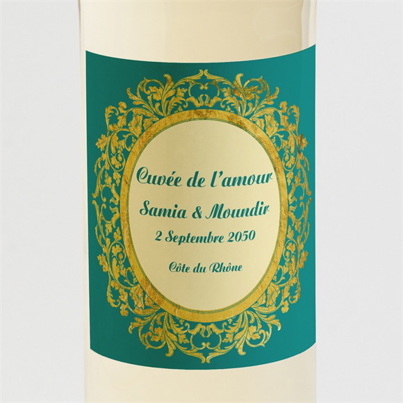Etiquette de bouteille mariage Byzantin réf.N3001174