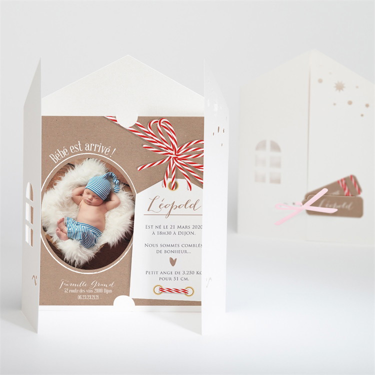 Faire-part naissance Faire part Petite Maison réf.N91041