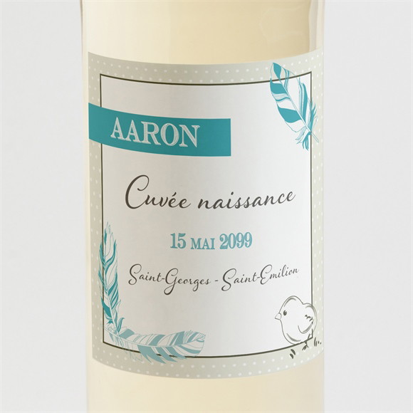 Etiquette de bouteille naissance J'ai brisé ma coquille réf.N3001176