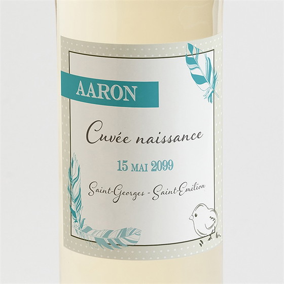 Etiquette de bouteille naissance j'ai brisé ma coquille