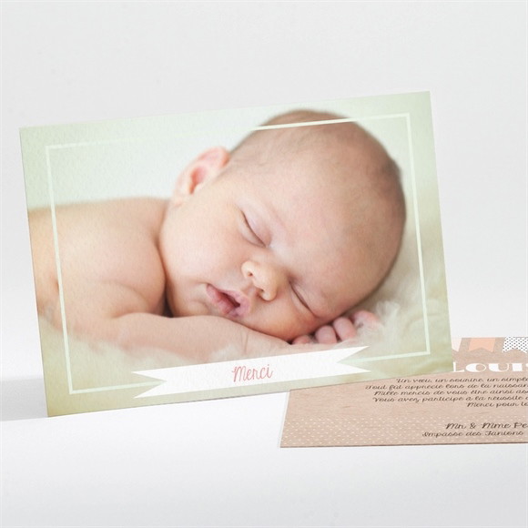 Remerciement naissance Farandoles Kraft photos réf.N111146