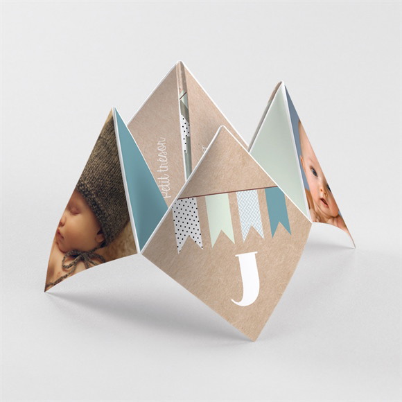 Faire-part naissance Fanions et photo réf.N33050