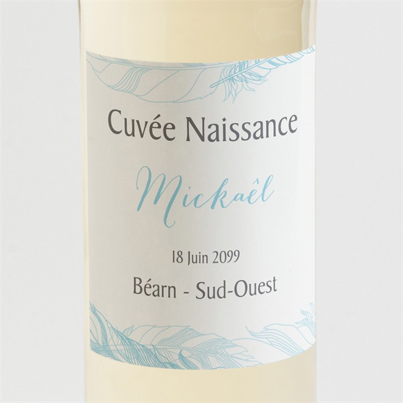 Etiquette de bouteille naissance Photo bébé avec bracelet réf.N3001186