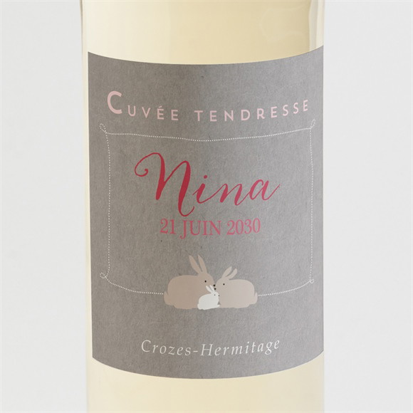 Etiquette de bouteille naissance Une petite Puce est née ! réf.N3001190