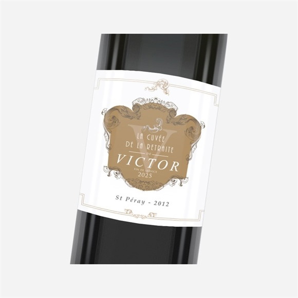 Etiquette de bouteille départ retraite Original et vintage réf.N3001188