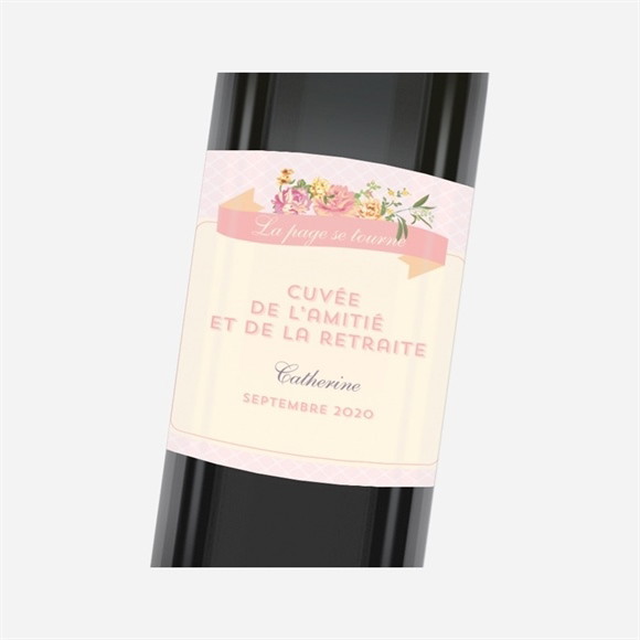 Etiquette de bouteille départ retraite Vent printanier réf.N3001196