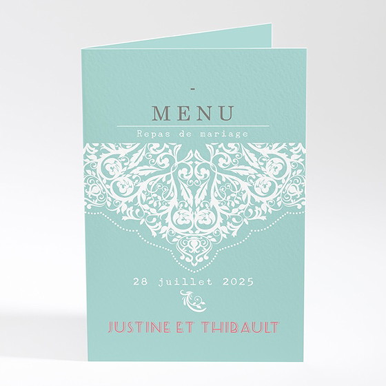 Menu mariage joli passeport