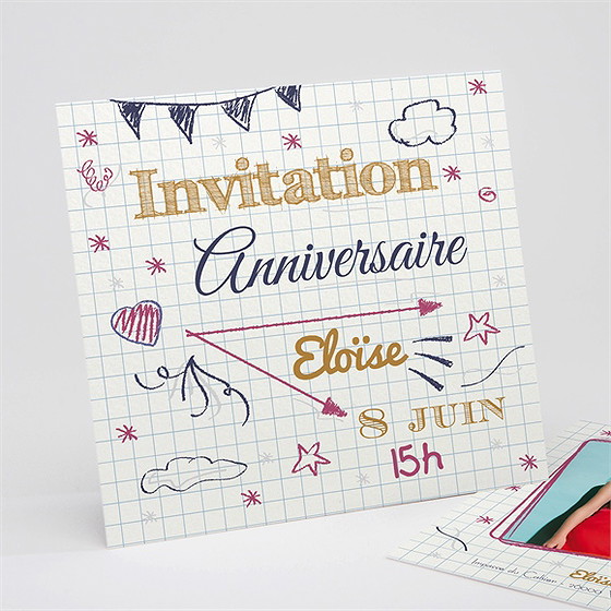 Invitation anniversaire dessiné à la main