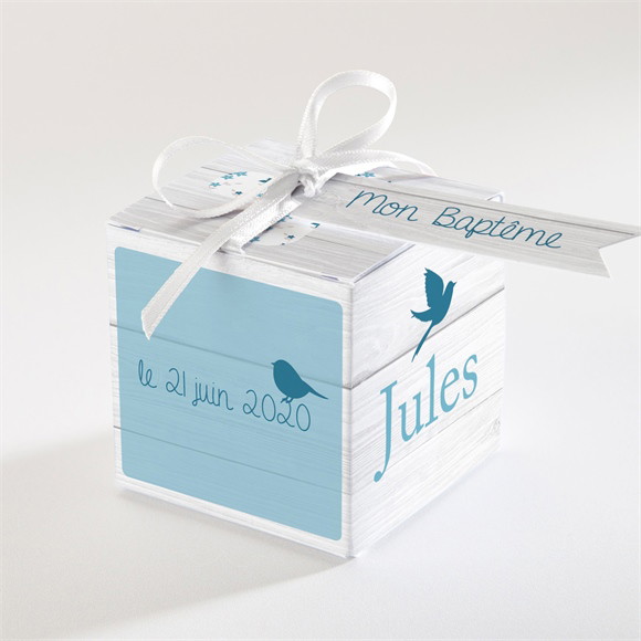 Boîte de dragées baptême Noeud et croix réf.N34011