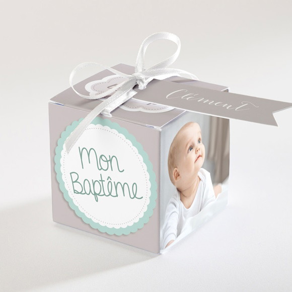 Boîte de dragées baptême Jolie frimousse réf.N34017
