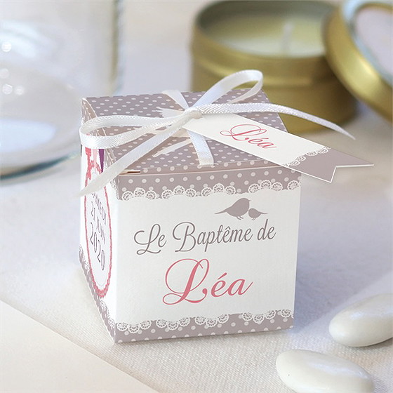Boîte de dragées baptême rondeur et douceur !