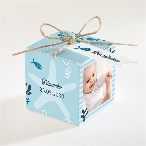 Boîte de dragées baptême Les petits poissons réf.N34034