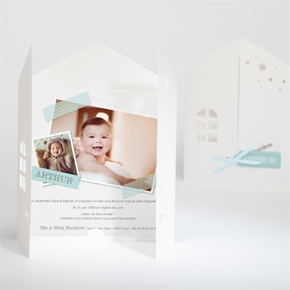 Faire-part de baptême Corner fun et photo réf.N91043