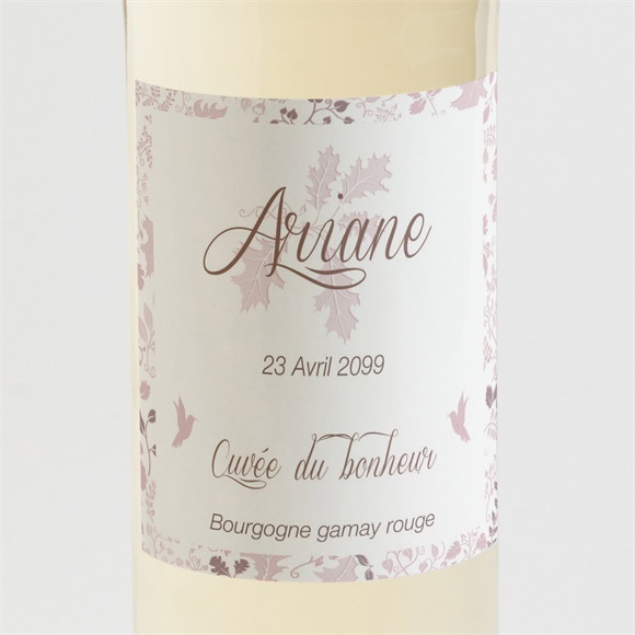 Etiquette de bouteille baptême Liberty pastel clair réf.N3001206