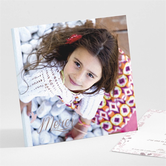 Remerciement baptême Liberty pastel clair réf.N30132