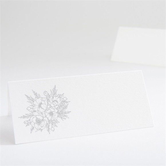 Marque-place mariage Gravure florale sur photo réf.N440596