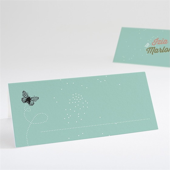 Marque-place mariage papillons et printemps