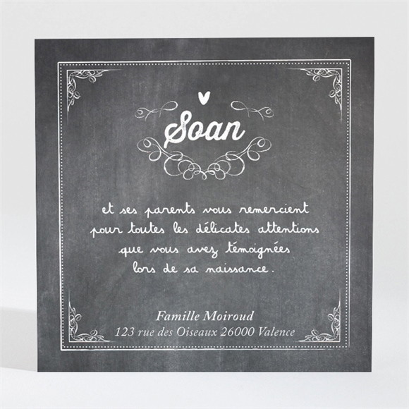 Remerciement naissance Tendance et Vintage réf.N3001217