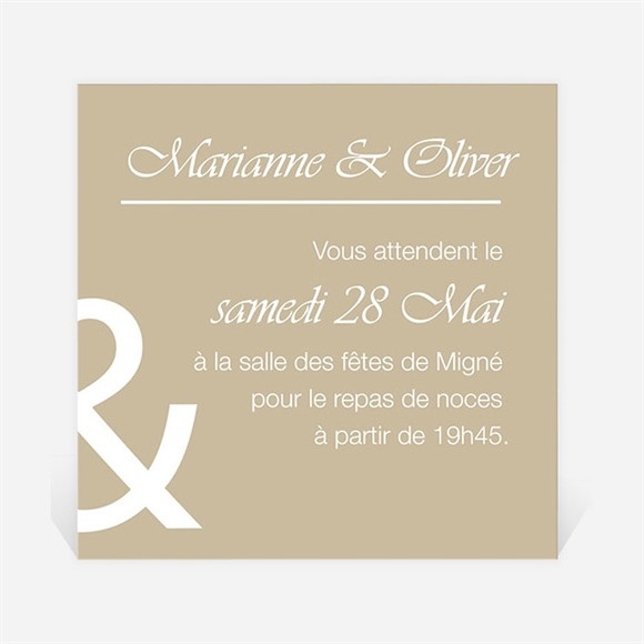 Carton d'invitation mariage Classique vintage réf.N300855