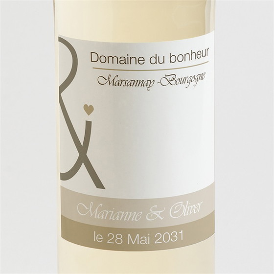 Etiquette de bouteille mariage classique vintage