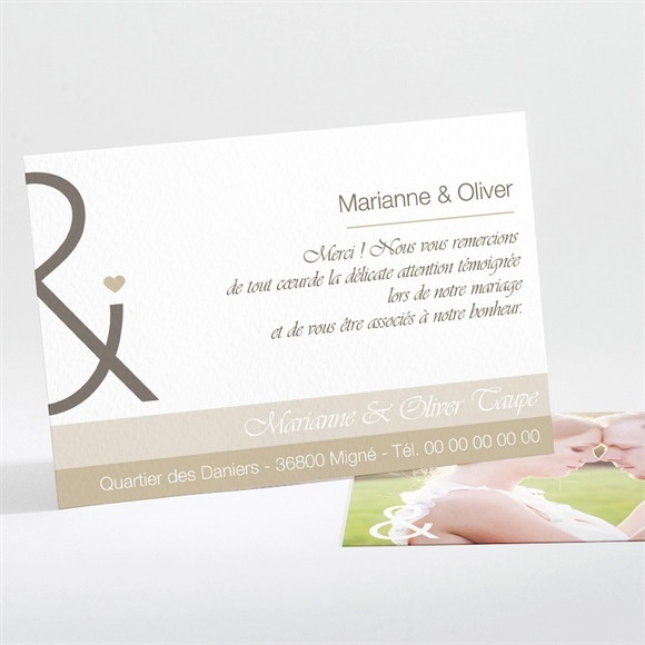 Remerciement mariage Classique vintage réf.N11194