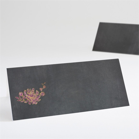 Marque-place mariage Ardoise fleurie réf.N440602