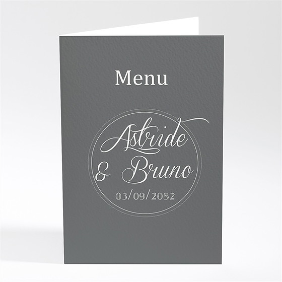 Menu mariage inscription sur photo