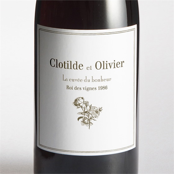 Etiquette de bouteille mariage carde traditionnel