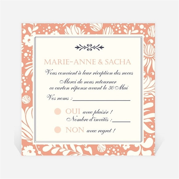 Carton réponse mariage Liberty réf.N3001241